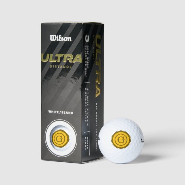 Custom monogram logo emblem Golf Balls (Packaging)
