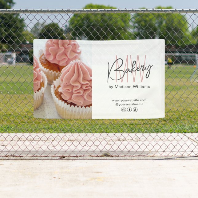 Custom Monogram Logo Photo Bakery Business Banner (Insitu)