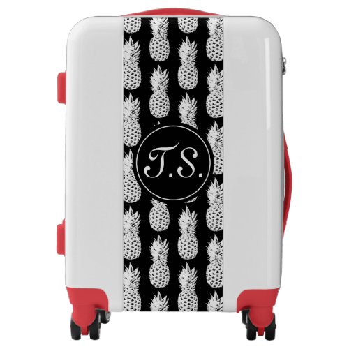 Custom monogram luggage pineapple suitcase