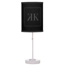 Custom monogram luxury table lamp with black shade