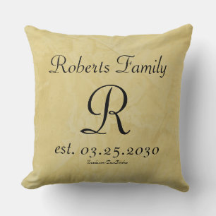 Custom Monogram Luxury Throw Pillow