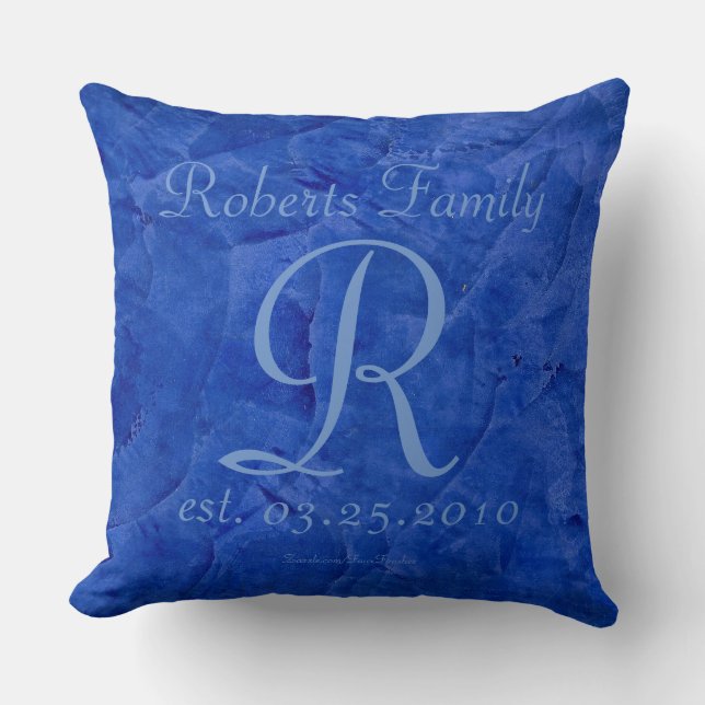 Custom Monogram Luxury Throw Pillow (Front)