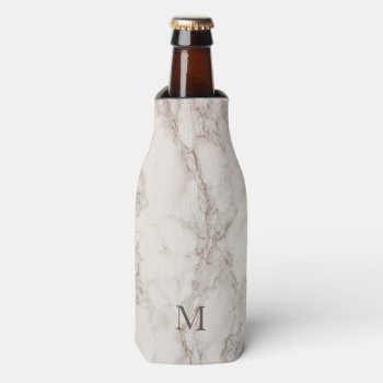 Custom Monogram Marble Stone Bottle Cooler by bestipadcasescovers at Zazzle