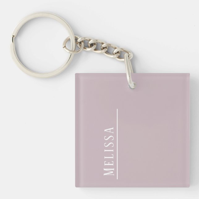 Custom monogram, mauve acrylic  keychain (Front)