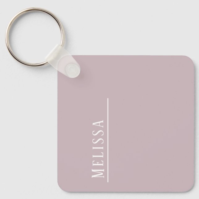 Custom monogram, mauve budget keychain (Front)