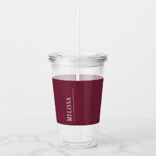 Custom monogram, mauve lavender color acrylic tumbler