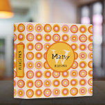 Custom Monogram Mid Century Retro Orange Recipe 3 Ring Binder<br><div class="desc">A cool stylish mid-century abstract orange circles pattern recipe planner featuring your personalized name and monogram. Designed by Thisisnotme©</div>