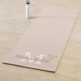 Pastel Boho Beige Yoga Mat, Custom Personalized Yoga Mat, Exercise