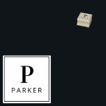 Custom Monogram Minimal Rubber Stamp<br><div class="desc">Preppy monogram. Elegant design.</div>