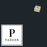 Custom Monogram Minimal Rubber Stamp<br><div class="desc">Preppy monogram. Elegant design.</div>
