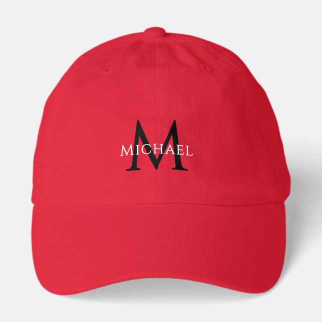 Custom Monogram Minimalist Name Initial Dad Hat (Front)