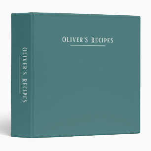 Custom monogram, modern aqua 3 ring binder