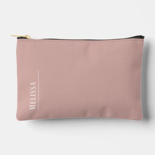 Custom monogram modern blush pink  accessory pouch