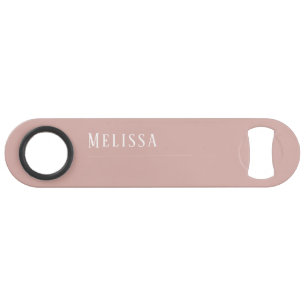 Custom monogram, modern blush pink bar key