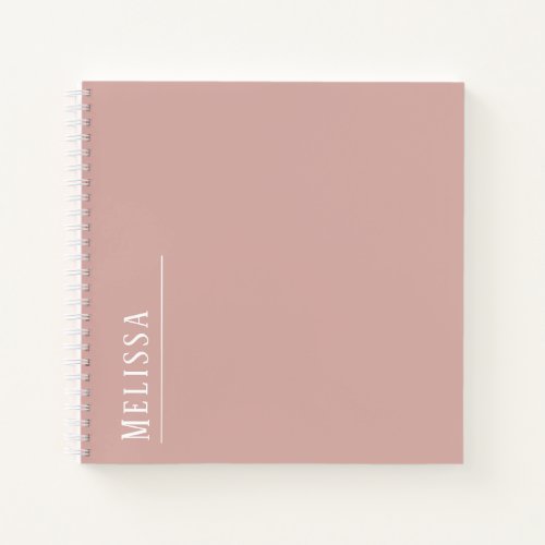 Custom monogram modern blush pink color  notebook