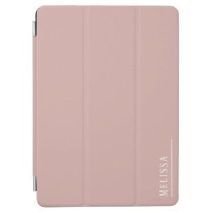 Custom monogram, modern blush pink iPad air cover
