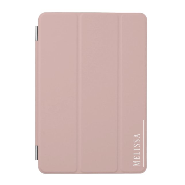 Custom monogram, modern blush pink iPad mini cover (Front)