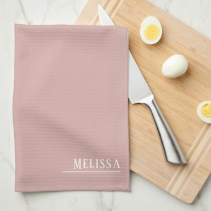 Custom monogram, modern blush pink  kitchen towel