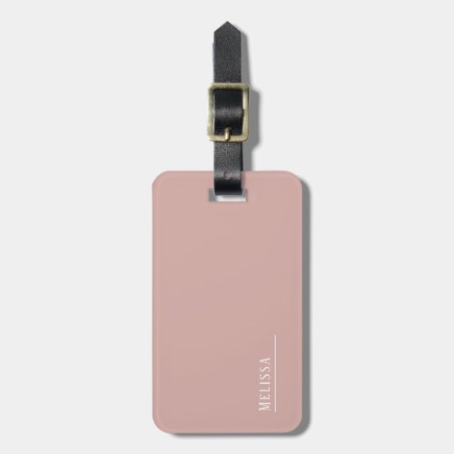 Custom monogram modern blush pink   luggage tag