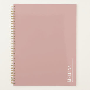 Custom monogram, modern blush pink planner