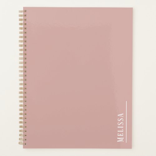 Custom monogram modern blush pink planner