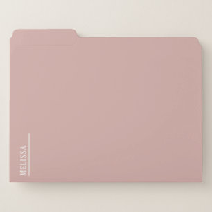 Custom monogram, modern blush pink set file folder