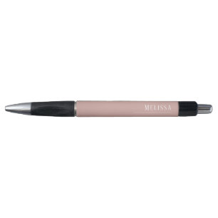 Custom monogram, modern blush pink wrap pen