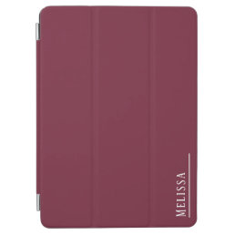 Custom monogram, modern burgundy maroon iPad air cover