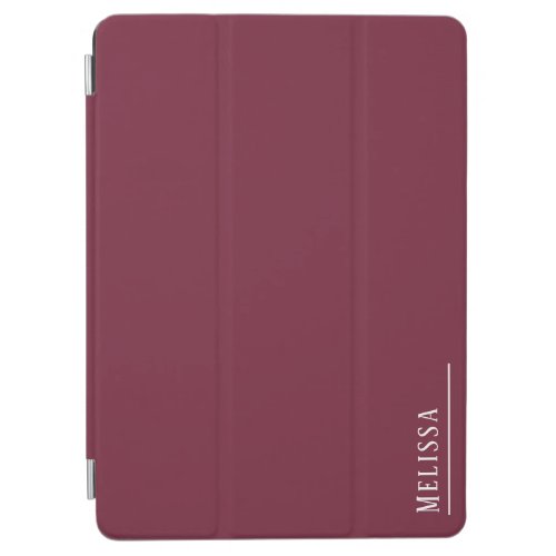 Custom monogram modern burgundy maroon iPad air cover