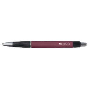 Custom monogram, modern burgundy wrap pen