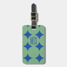Custom Monogram Modern Dot, Personalized Green