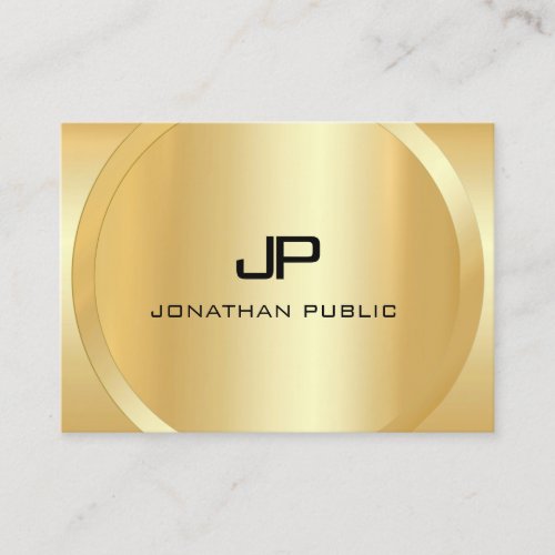 Custom Monogram Modern Elegant Faux Gold Template Business Card