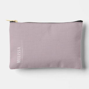 Custom monogram, modern mauve accessory pouch