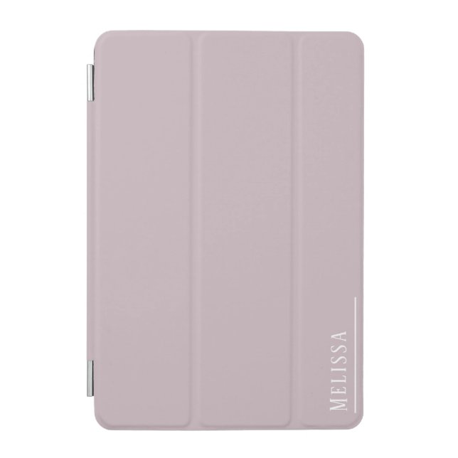 Custom monogram, modern mauve lavender  iPad mini cover (Front)