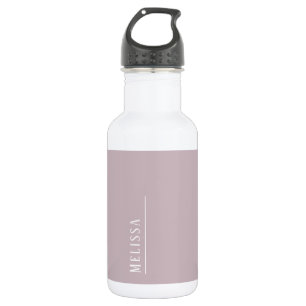 Custom monogram, modern mauve lavender stainless steel water bottle