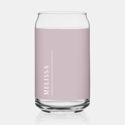 Custom monogram modern mauve purple can glass