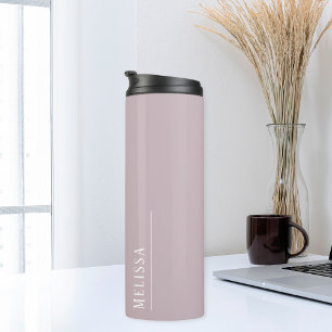 Custom monogram, modern mauve thermal tumbler