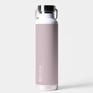 Custom monogram, modern mauve water bottle