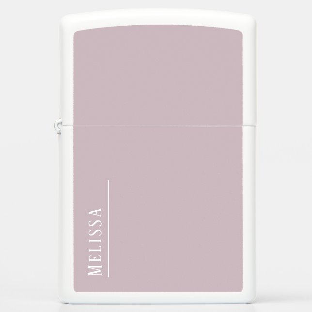 Custom monogram, modern mauve zippo lighter (Front)