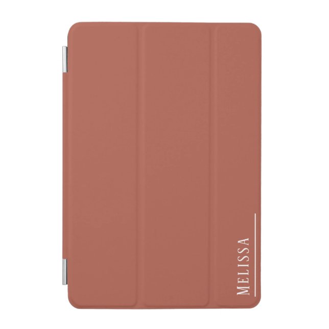 Custom monogram, modern terracotta color  iPad mini cover (Front)