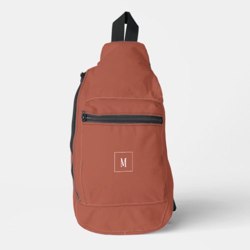 Custom monogram modern terracotta color  sling bag