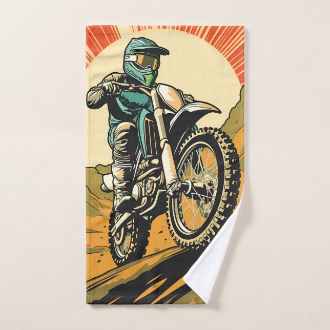Custom Monogram Motocross Hand Towel (Hand Towel)