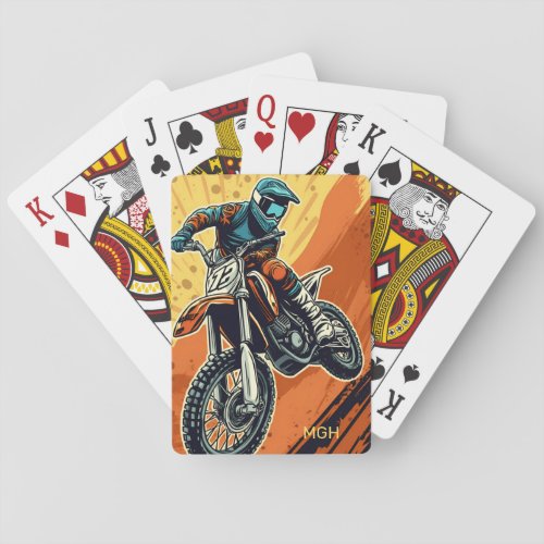 Custom Monogram Motocross Poker Cards