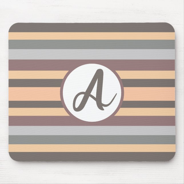 Custom Monogram Mouse Pad – Striped & Personalized (Front)