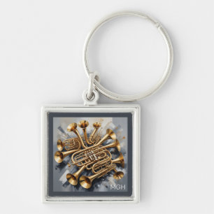 Custom Monogram Musical Instruments Keychain