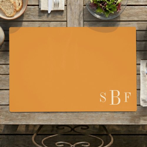 Custom Monogram Mustard Yellow Boho Fall Dining Placemat
