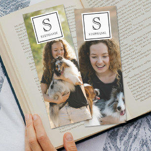 Custom Monogram, Name and Photo Simple Photography Bookmarks