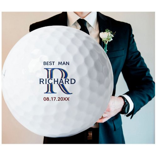 Custom Monogram Name Best Man Wedding Favor Golf Balls