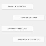 Custom Monogram Name Clothing Tags Black on White Labels