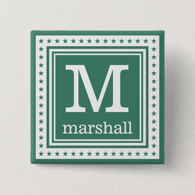 Custom monogram, name & color button (Front)